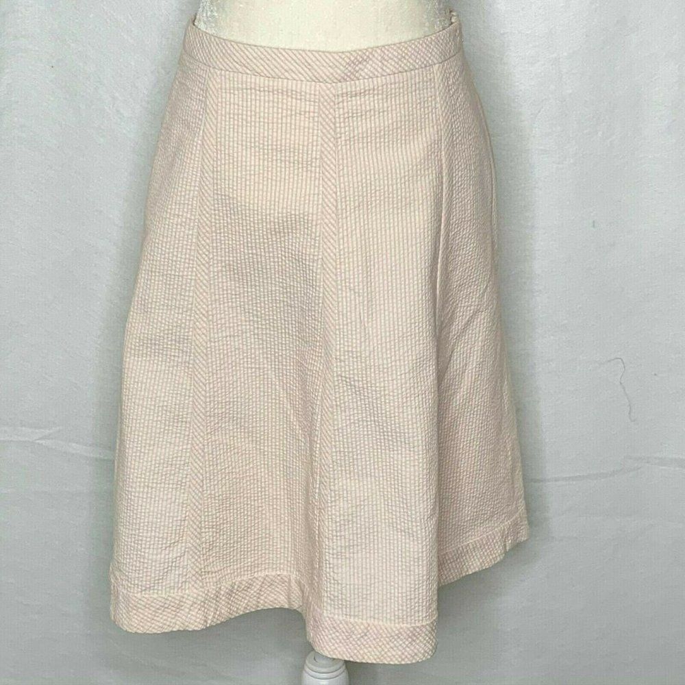 Bananaย RepublicโA Line Skirt 2 Pink WhiteโStripe